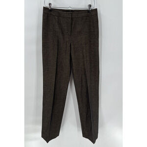 Lafayette 148 Pants Womens 4 Small Brown Slacks Trousers Pleated Front Career